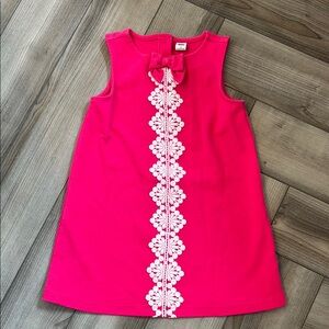 Pink Sleeveless Dress with White Embroidery